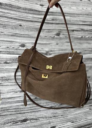 Велика замшева сумка  balenciaga rodeo