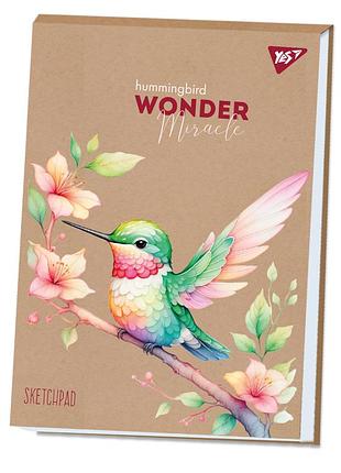 Альбом для рисования yes а4 30 листов склейка белила "hummingbird" крафт
