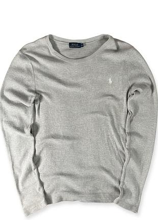 Сірий, вінтажний лонгслів(кофта) polo ralph lauren y2k (m)