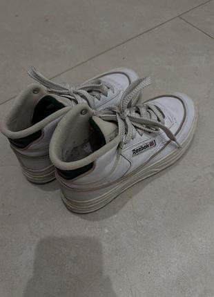 Кросівки жіночі reebok високі білі з бежевим