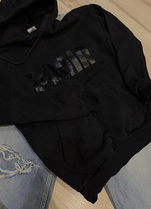 Худі puma чорне з капюшоном та написом
