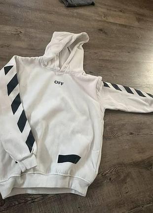 Худі off-white біле з принтом