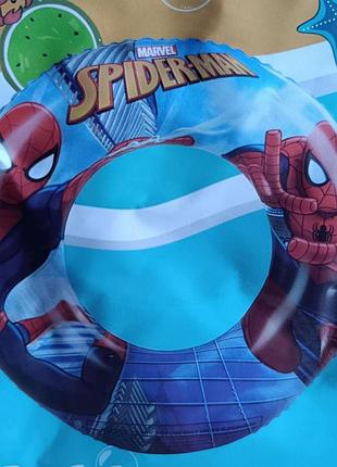 Надувний круг для плавання дитячий 60 см людина павук spiderman надувне коло для басейну, моря та пляжу