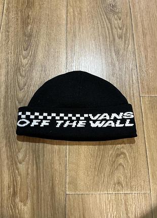 Шапка біні vans чорна з вшитим логотипом, one size