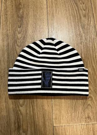 Шапка vans чорно-біла смугаста, one size