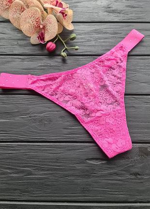 Кружевные трусики стринги виктория сикрет victorias secret