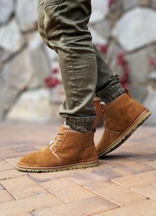 ❄️ugg neumel light brown❄️угги мужские светло коричневые зимние с мехом9 фото