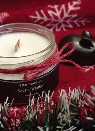 Свеча ароматическая e&amp;b candles sweater weather соевая