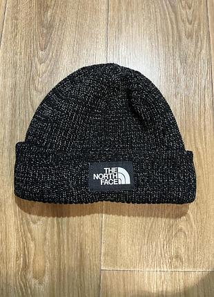Шапка the north face чорна з білими вкрапленнями, one size