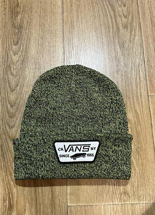 Шапка vans зелено-чорна з вишитим логотипом, one size