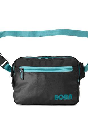 Сумка через плече для носіння на грудях, поясі та плечі born utility sling чорно-м'ятна