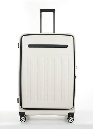 Валіза дорожня 106 л з розширенням і tsa bagland velo біла