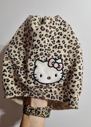 Трикотажная шапка от h&amp;m hello kitty (леопардовый принт)