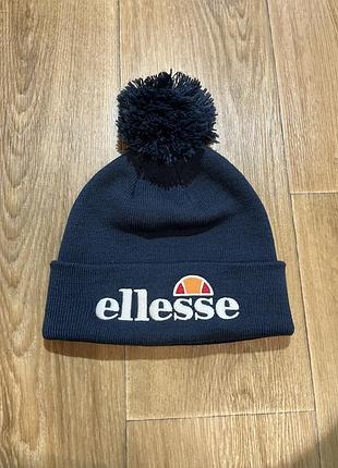 Шапка ellesse синя з вишитим логотипом, one size