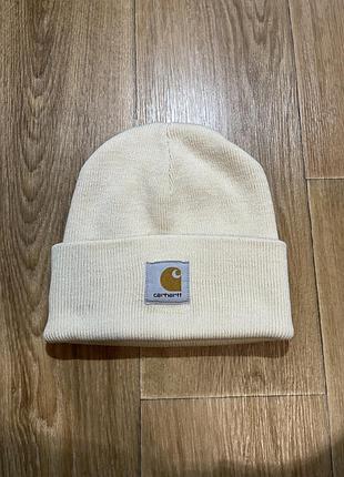 Шапка carhartt біла, one size, з нашитим логотипом