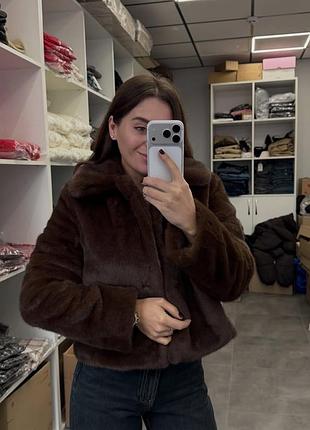 Шубка шоколадна zara нова колекція