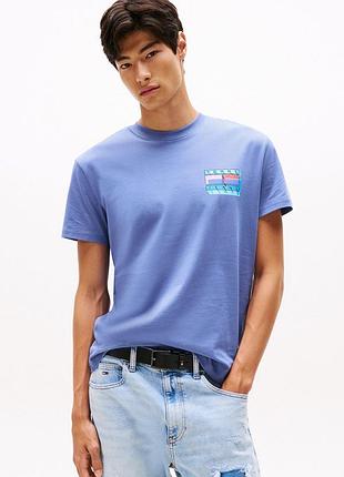 Нова бавовняна чоловіча футболка блакитного кольору від бренду tommy hilfiger xl 48-50 usa 🇺🇸