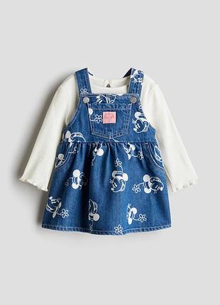 Джинсовий сарафан h&m x disney на дівчинку 80 см. 9-12 міс.