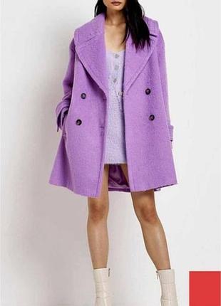 Лілове оверсайз пальто river island