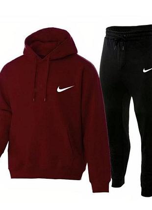 Распродажа зимний мужской костюм на флисе ❄️ nike winter black burgundy
