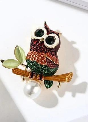 Яскрава брошка 🦉 сова 3