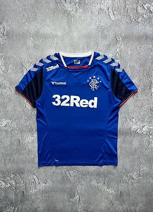 Vintage винтажное футбольное джерси hummel rangers хаммел ренджерс big logo синий цвет size l размер л