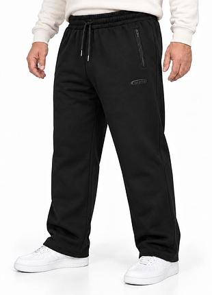Чоловічі теплі спортивні штани cramp прямого крою на флісі,6xl, чорний
