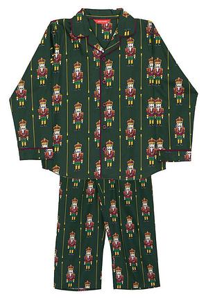 Пижама детская унисекс cyberjammies enchanted 3318 рождественская для мальчиков и девочек 2-3 лет/98см зеленый с принтом лускунчика