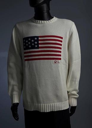 Синьо-білий светр polo ralph lauren m-l