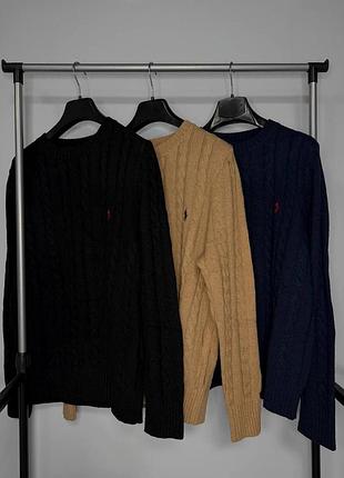 Светр чоловічий polo ralph lauren чорний, коричневий, синій m, l, xl