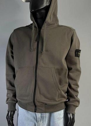 Толстовка з капюшоном на змійці stone island m, l, xl