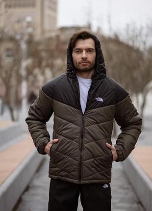 Куртка the north face демисезонная черно-хаки размеры s-5xl