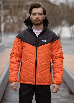 Куртка мужская the north face черно-оранжевая s-5xl демисезонная