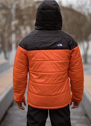 Черно-оранжевая демисезонная куртка the north face s-5xl мужская