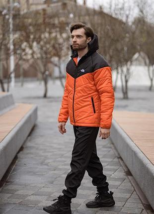 Черно-оранжевая куртка мужская the north face демисезонная s-5xl