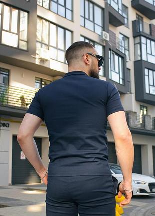 Поло мужское intruder flax из льна, синее, размеры s, m