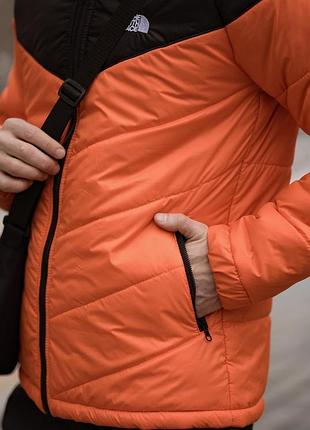 Мужская демисезонная куртка черно-оранжевая the north face s-5xl