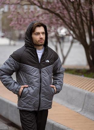 Куртка the north face демисезонная черно-серая s-5xl мужская