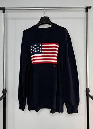 Свитер polo ralph lauren в размере m-l белый/синий