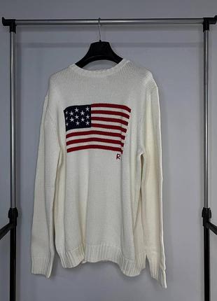 Белый и синий свитер polo ralph lauren m-l