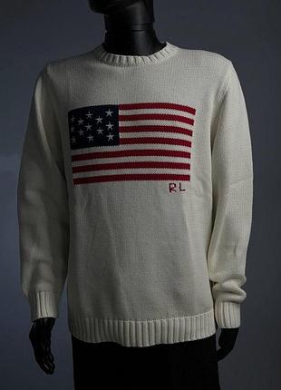 Свитер m-l polo ralph lauren белый/синий