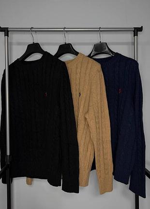 Свитер polo ralph lauren черный, коричневый, синий m, l, xl мужской