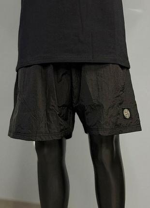 Черные шорты stone island (m, l, xl) летние