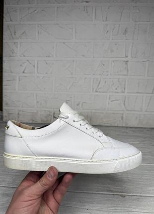 Крутые белые кожаные кроссовки мокасины burberryоригинал