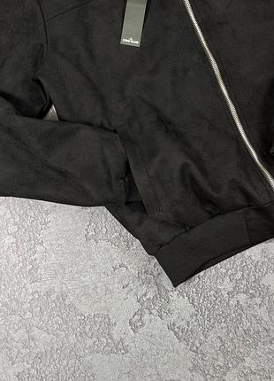 Бомбер stone island s-xxl черный демисезон