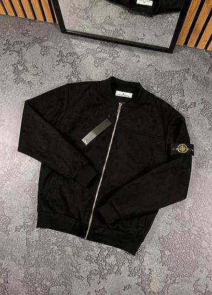 Черный бомбер stone island s-xxl демисезон