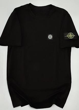Черная мужская футболка stone island s-xxl