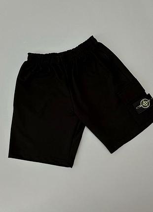 Летние черные шорты stone island s-xxl