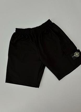 Черные летние шорты stone island s-xxl
