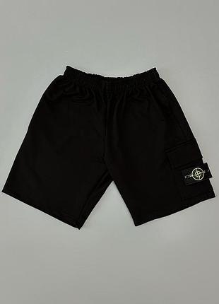 Летние шорты stone island черные s-xxl